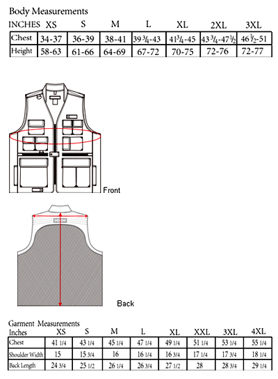 The Concealed Carry Gibson Vest Sizing